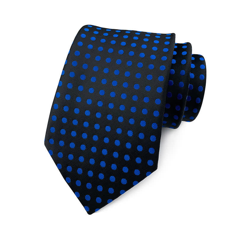 Cravatta a pois da uomo - Piccoli punti - Blu e nero - image 13