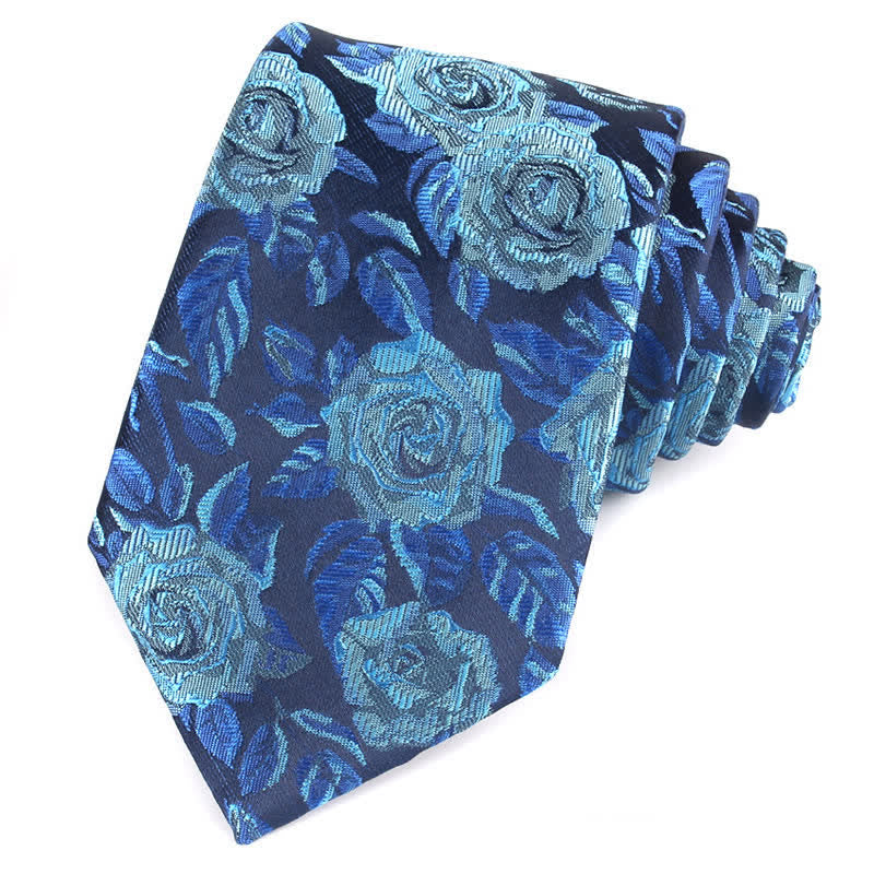 Cravatta elegante da uomo con foglie di rose