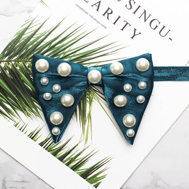 Papillon a punta oversize luminoso con perle