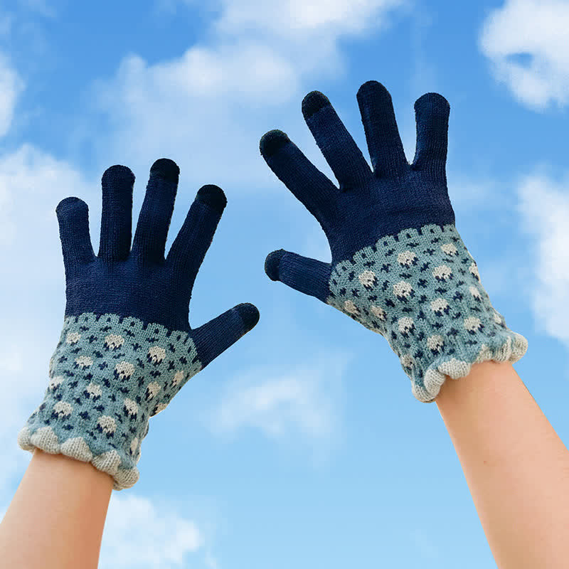 Guanti da giardinaggio con dita intere da donna, in maglia, con touch screen
