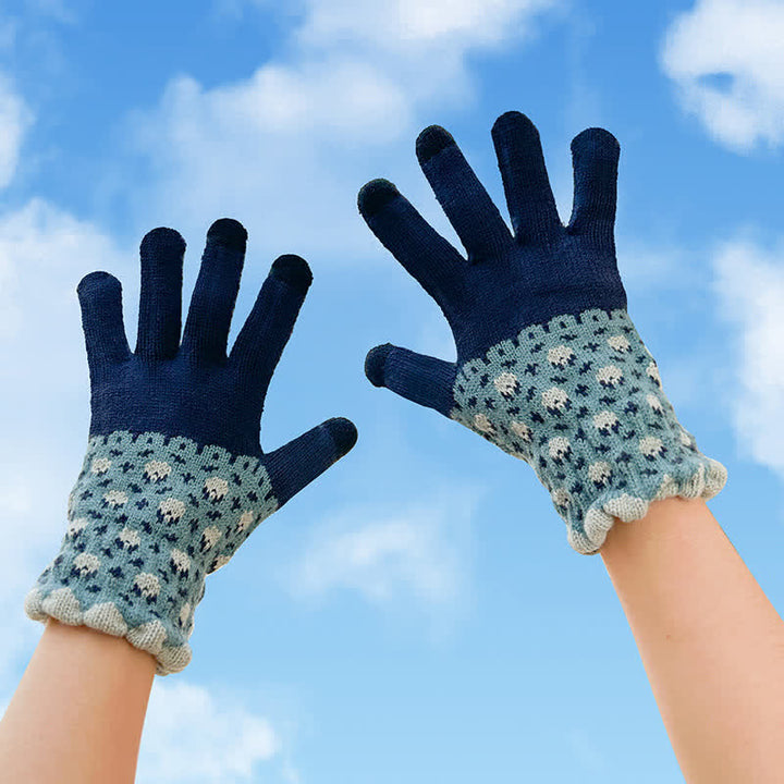 Guanti da giardinaggio con dita intere da donna, in maglia, con touch screen