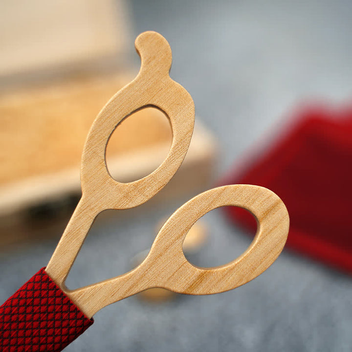 Set di 3 papillon in legno con forbici da uomo