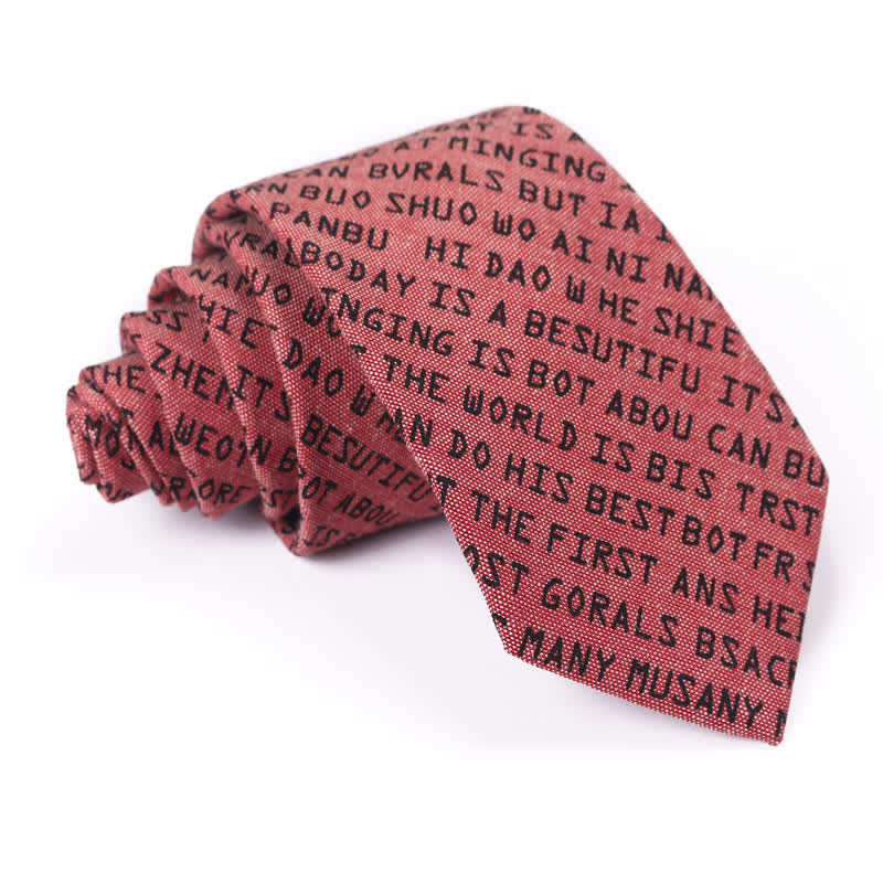 Cravatta casual creativa da uomo con lettere inglesi
