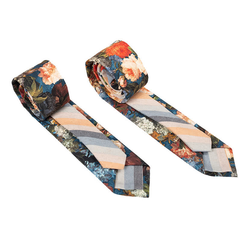 Cravatta da uomo con motivo patchwork floreale a quadri