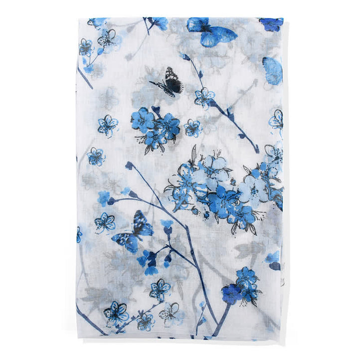 Sciarpa lunga avvolgente con motivo floreale vivace ed elegante da donna