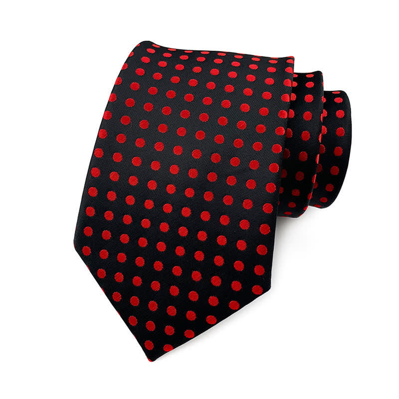 Cravatta a pois da uomo - Piccoli punti - Nero e rosso - image 15