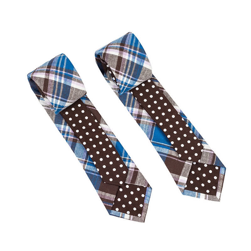 Cravatta da uomo con motivo patchwork floreale a quadri