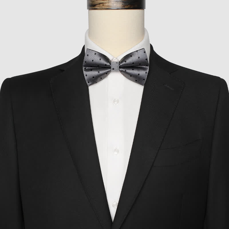 Papillon classico a pois grigi da uomo