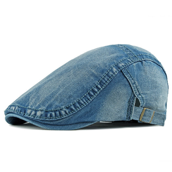 Berretto berretto semplice Jean Denim Casquette - Blu medio - Regolabile (circa 21 5/8"-23 5/8") - image 3