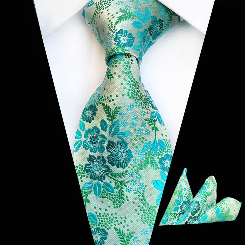Set di 2 cravatte floreali con fiori di prugna da uomo