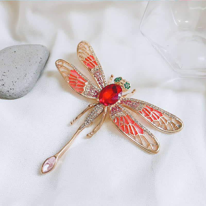 Spilla da donna lussuosa con libellula in strass da palazzo - image 5