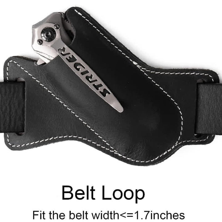 EDC Coltello pieghevole Fodero Fondina in pelle Cintura Borsa