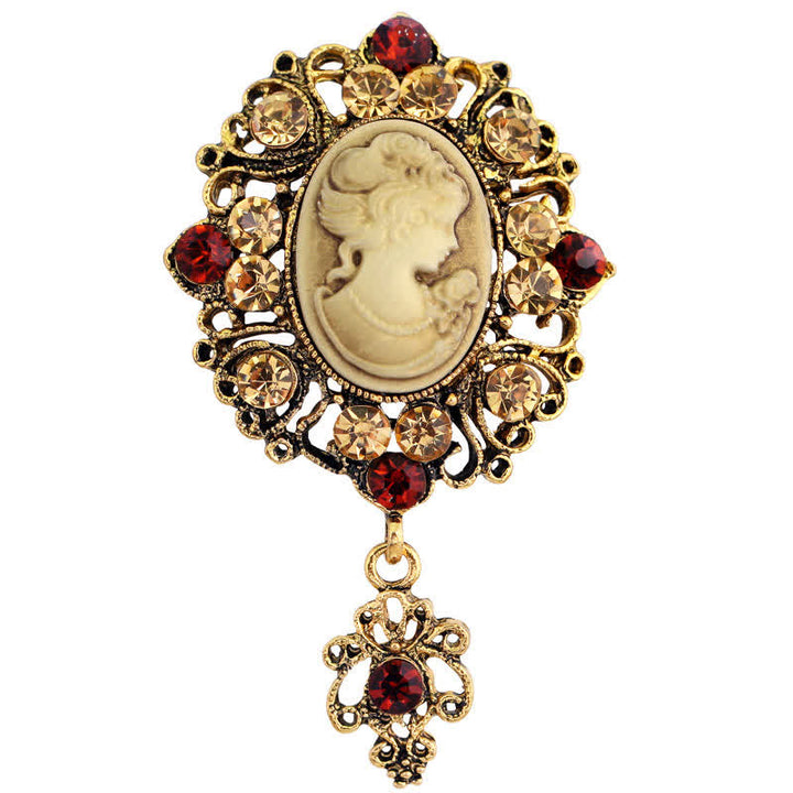 Spilla vittoriana con cammeo da donna