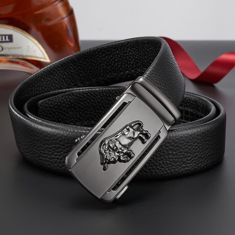 Cintura in pelle con fibbia automatica Fierce Cattle Bull da uomo