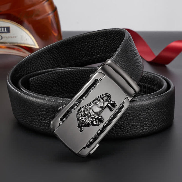 Cintura in pelle con fibbia automatica Fierce Cattle Bull da uomo
