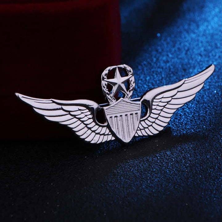 Spilla con distintivo ala da pilota da uomo