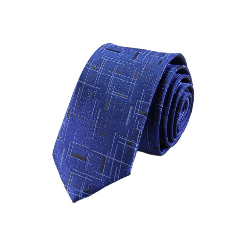 Cravatta sottile da uomo, moderna e alla moda, con linee abbaglianti - Blu - image 5