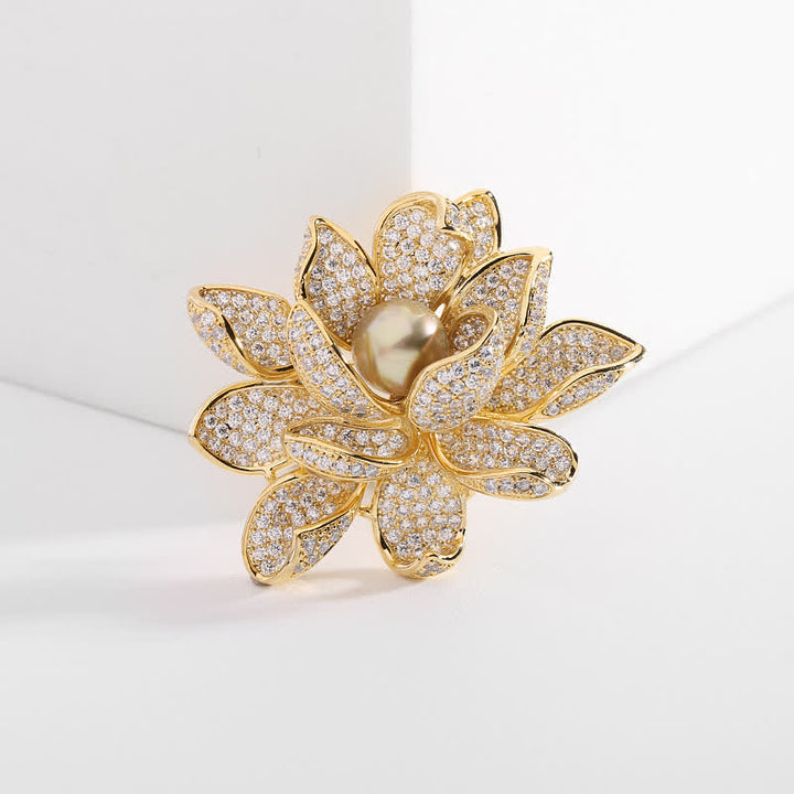 Spilla da donna con perle tridimensionali a forma di loto - image 6