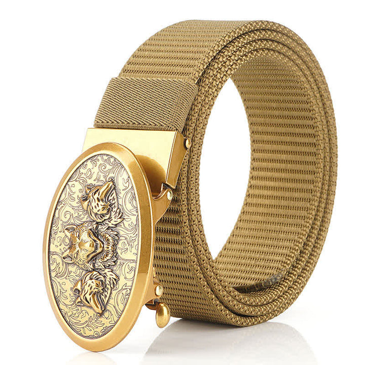 Cintura semplice in nylon Hungry Wolves da uomo - Cachi / Oro - 48" - image 17