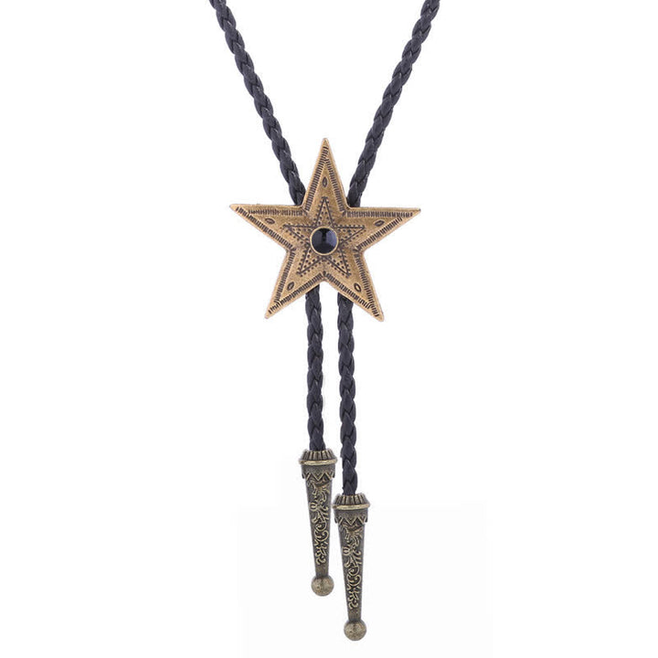 Collana con ciondolo a forma di stella in pietra naturale vintage Bolo Tie