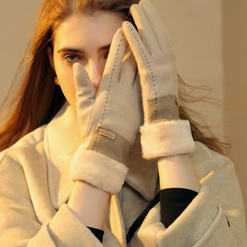 Guanti da donna morbidi e comodi con touch screen a forma di cuore