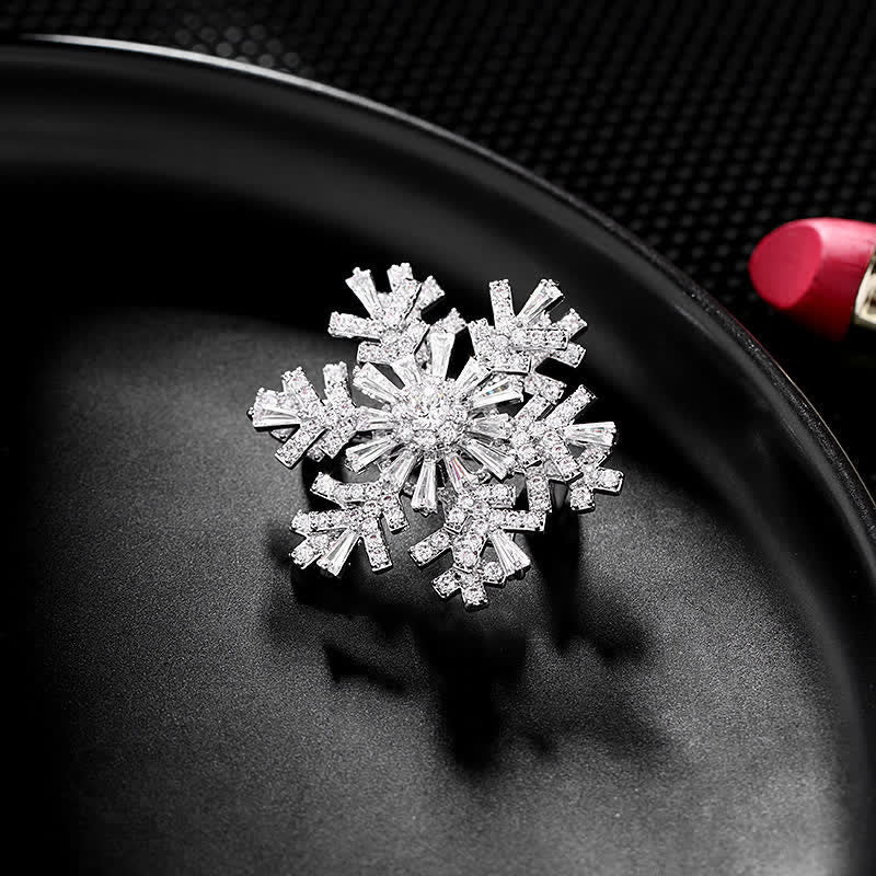 Spilla gira a forma di fiocco di neve da donna
