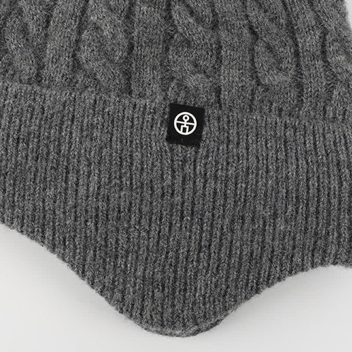 2 pezzi di berretto lavorato a maglia con sciarpa per protezione orecchie da uomo