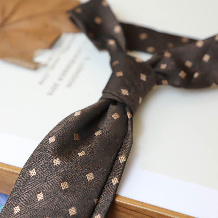 Cravatta da uomo con motivo Paisley a righe della serie Coffee Colors