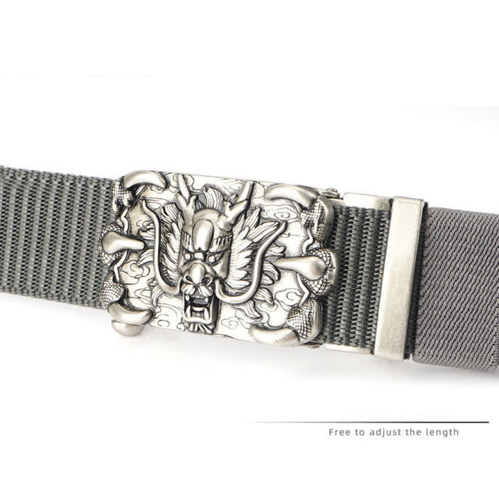 Cintura in nylon con decorazione drago casual da uomo