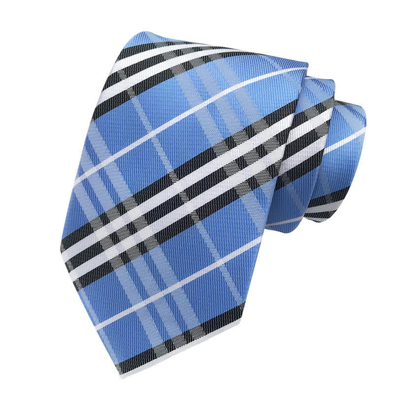 Cravatta classica scozzese da uomo - Blu cielo - image 2