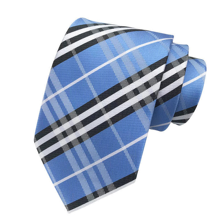 Cravatta classica scozzese da uomo - Blu cielo - image 2