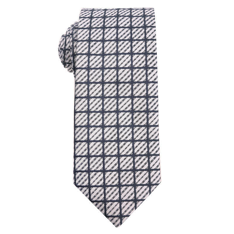 Cravatta da ufficio da uomo serie blu marino - Plaid - image 5