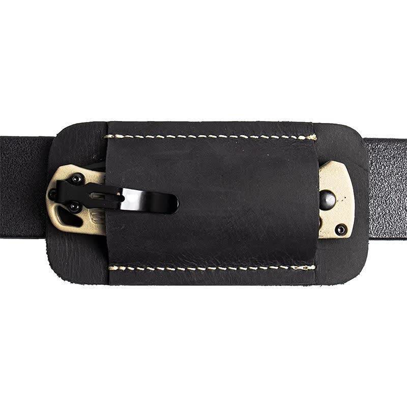 Borsa da cintura con fondo aperto e fodero in pelle per trasporto orizzontale - Nero - image 2