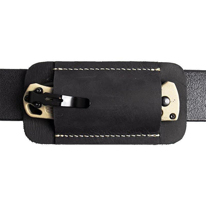 Borsa da cintura con fondo aperto e fodero in pelle per trasporto orizzontale - Nero - image 2