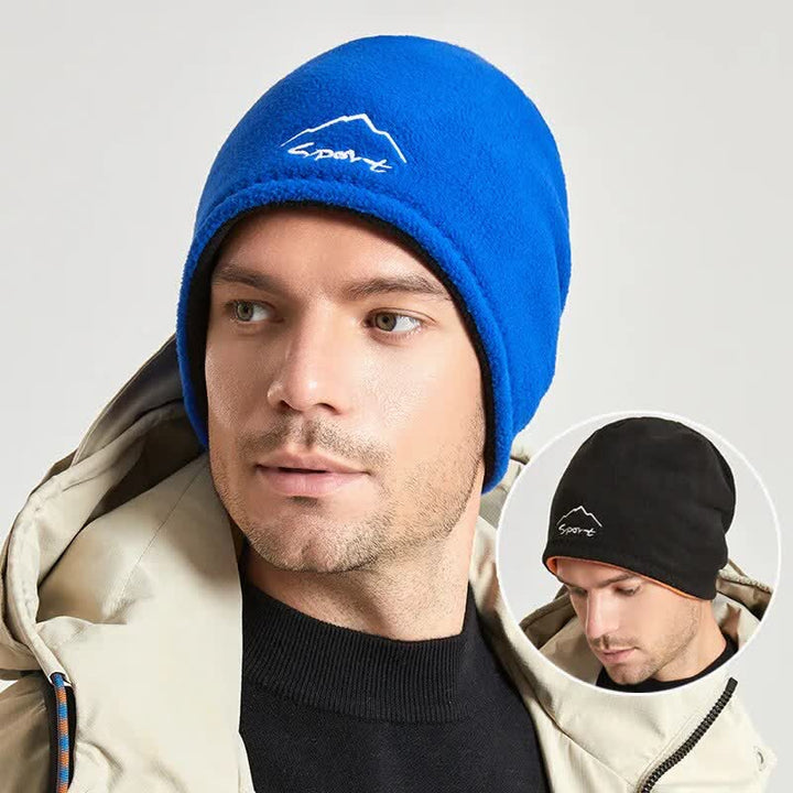 Cappello caldo reversibile in pile polare antivento