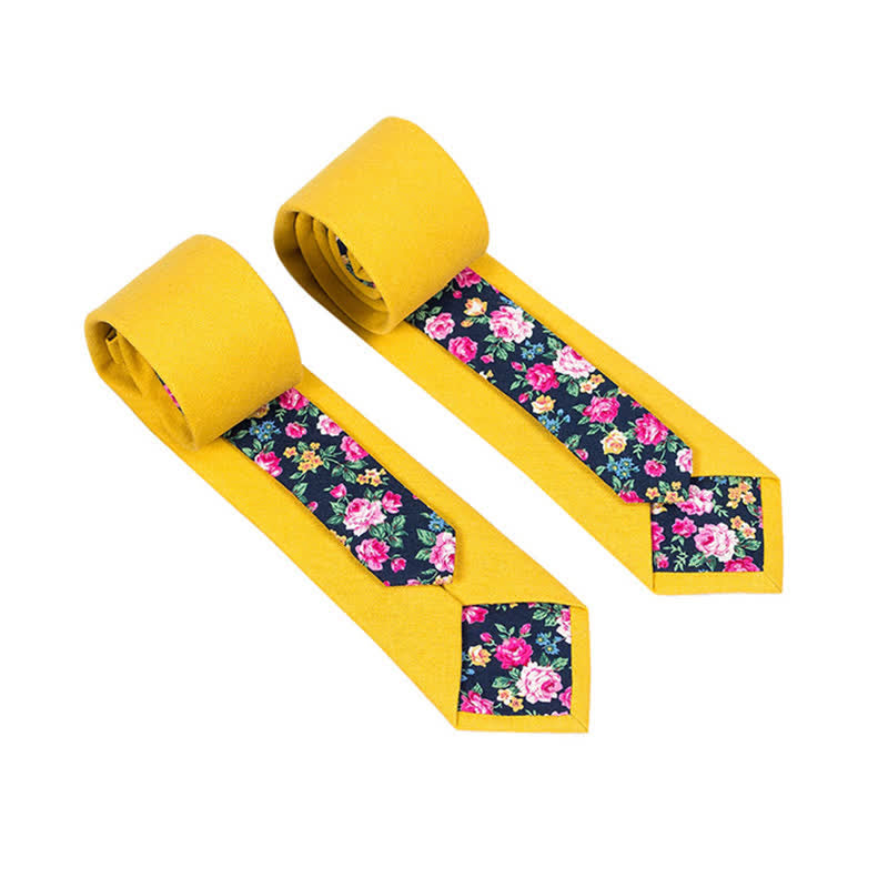 Cravatta da uomo con motivo patchwork floreale a quadri