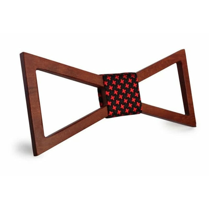 Papillon classico da uomo in legno con cornice - Stella Rossa - image 5