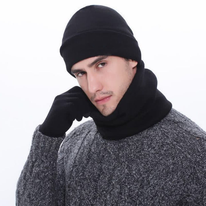 Set di 3 caldi cappelli, sciarpe e guanti touchscreen