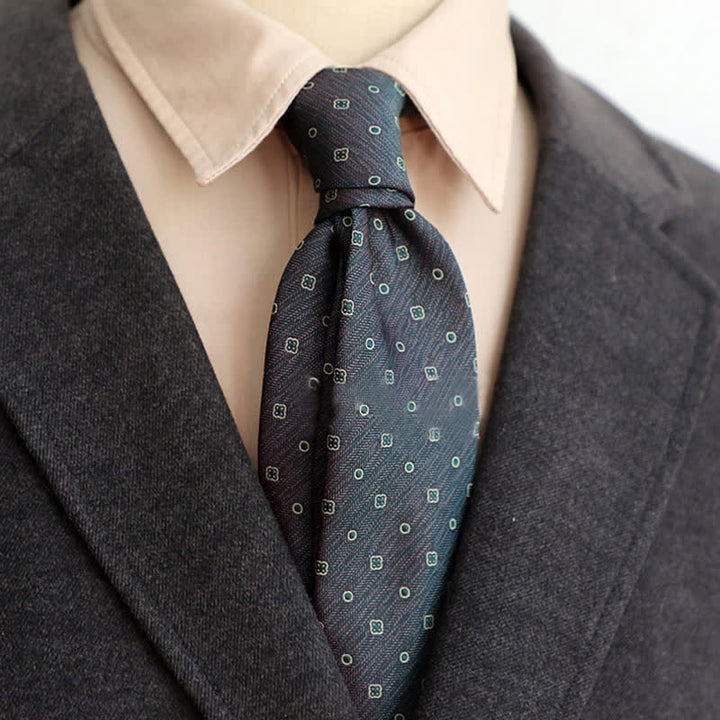 Cravatta classica elegante floreale da uomo - Acciaio Blu - image 9