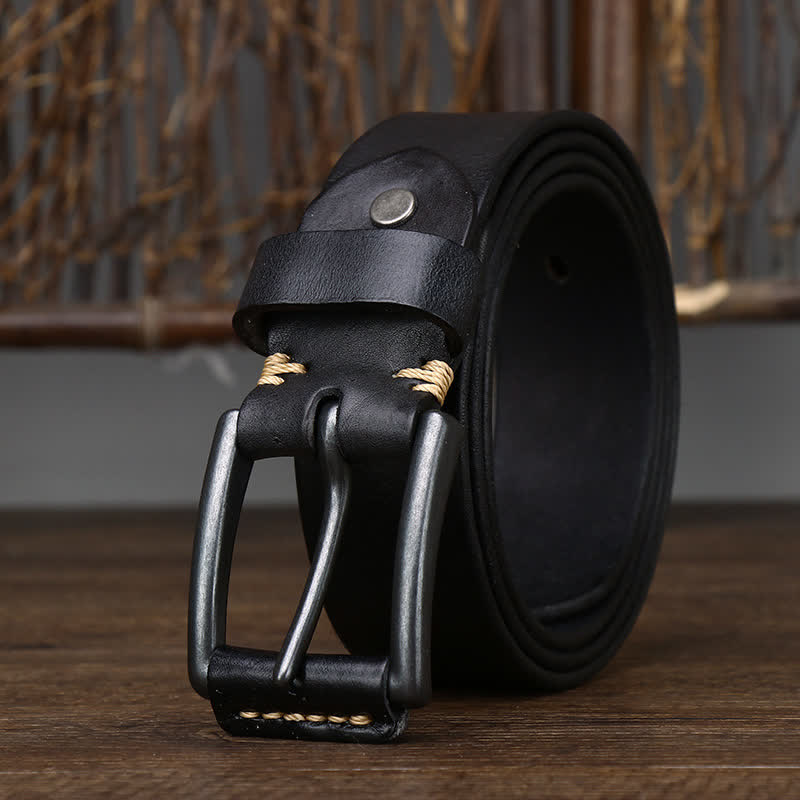 Cintura da cowboy in pelle lucida retrò da uomo alla moda - Nero - 44 - image 4