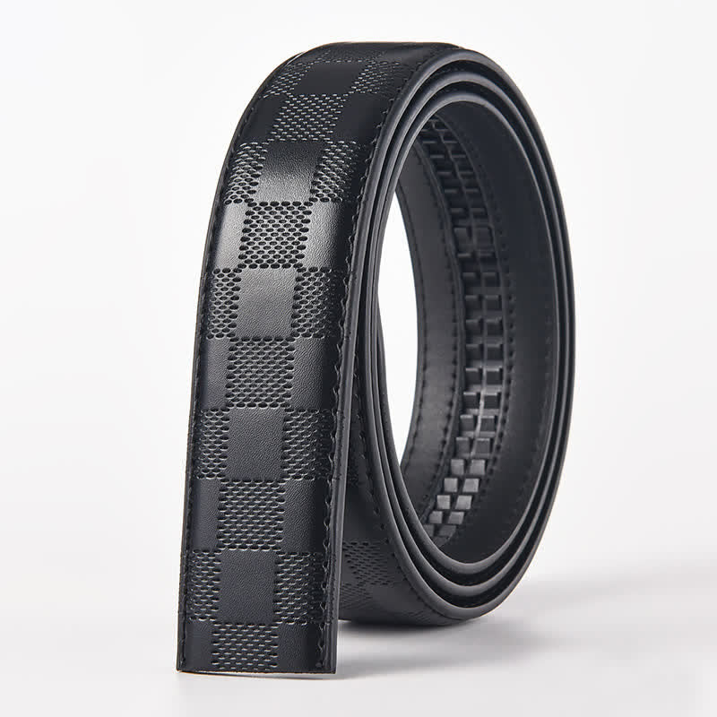 Cintura in pelle con fibbia automatica con bandiera aquila fai da te da uomo - Aquila - Cintura con motivo a quadri neri (40) - image 6