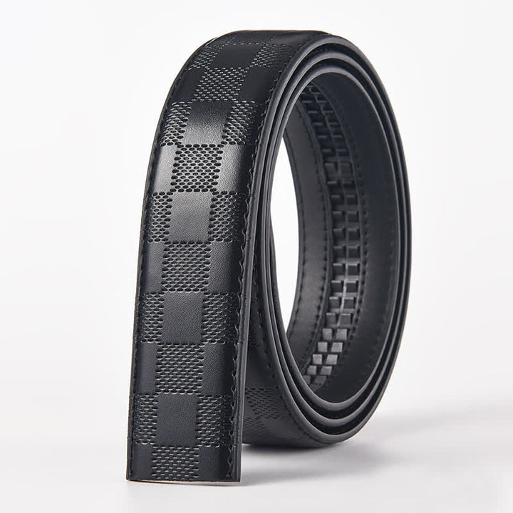 Cintura in pelle con fibbia automatica con bandiera aquila fai da te da uomo - Aquila - Cintura con motivo a quadri neri (40) - image 6
