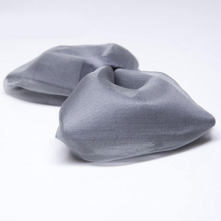 Papillon in organza grigio semplice da uomo - image 2