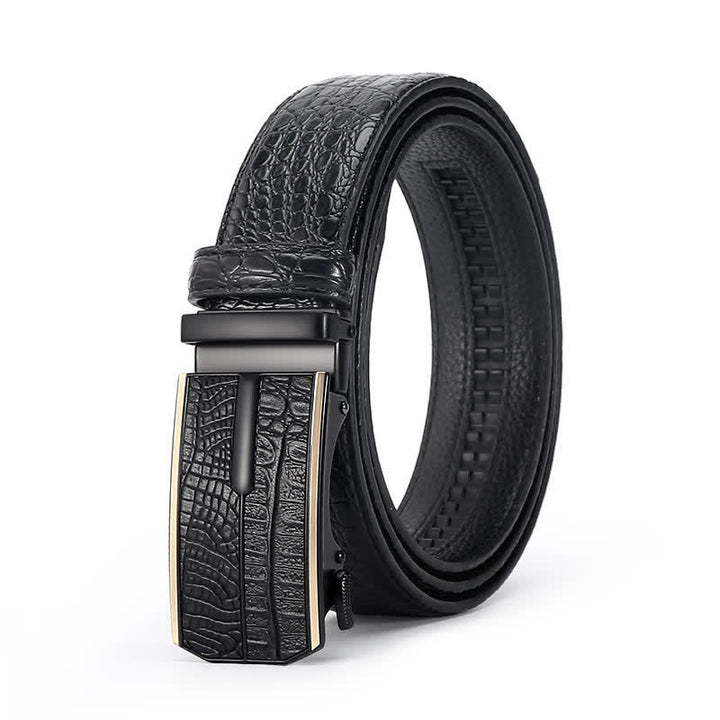 Cintura in pelle di coccodrillo di lusso da uomo