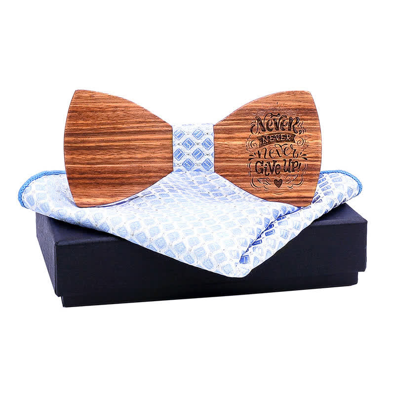 Set di 2 papillon in legno con proverbi da uomo