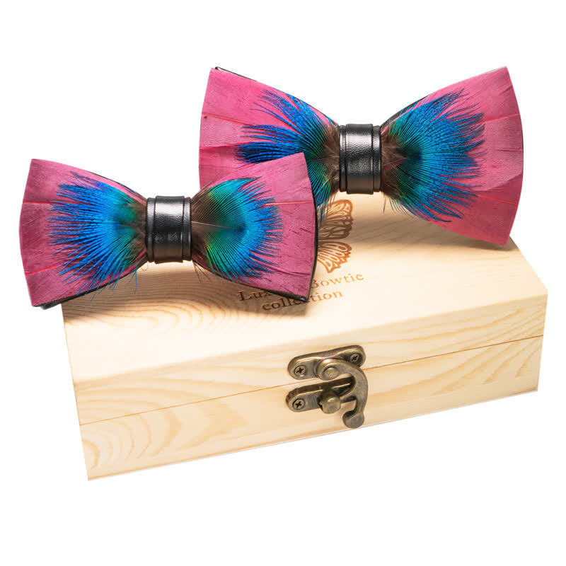 Set di 2 papillon genitori-figli magenta e blu - Magenta e blu - image 0