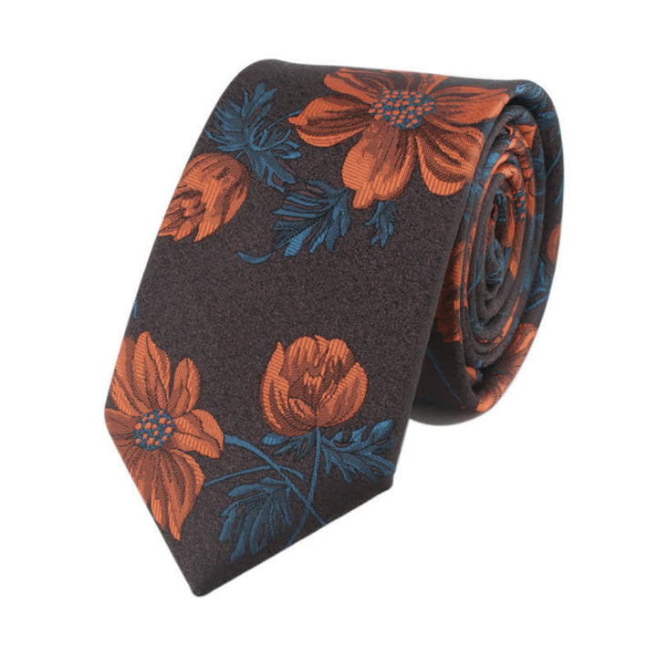 Cravatta da uomo con fiore e gambo