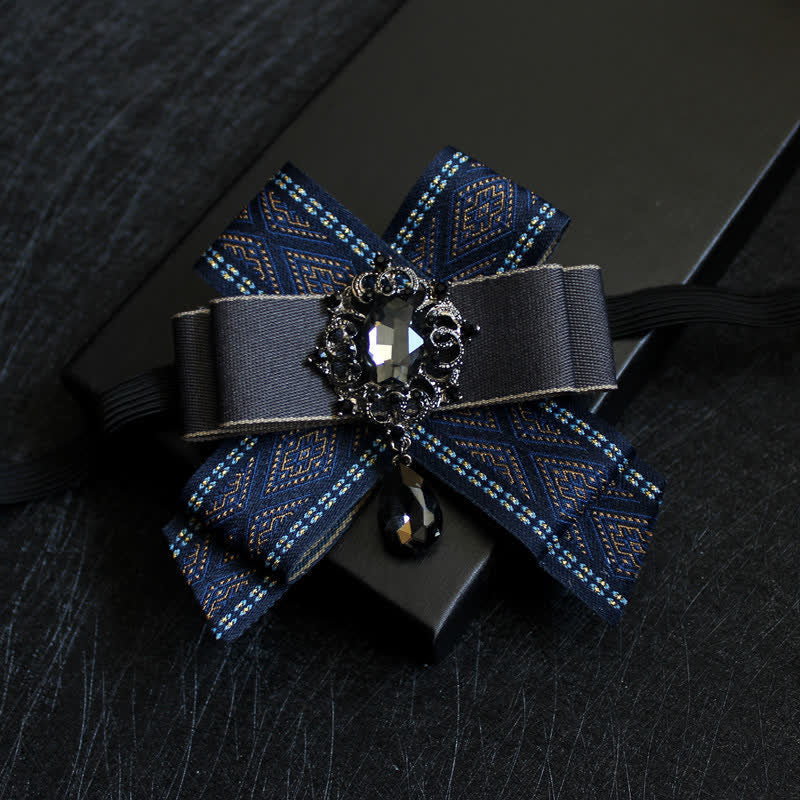 Papillon di lusso con strass blu a goccia