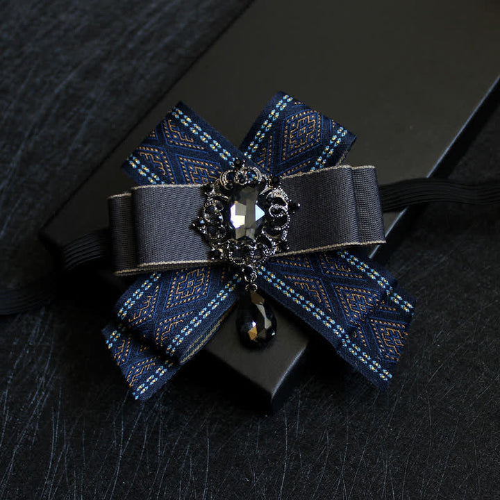 Papillon di lusso con strass blu a goccia