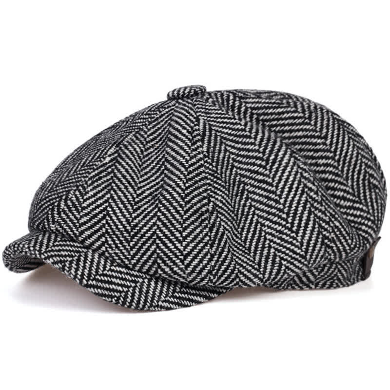 Berretto ottagonale con motivo a spina di pesce Peaky Hat - Grigio - Misura M (22"-22 7/8") - image 6